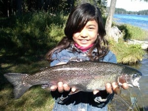 Girl holding trout