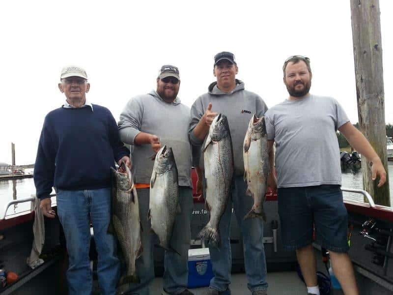 Willamette River anglers catch a bunch of fat spring Chinook salmon on a guided trip.