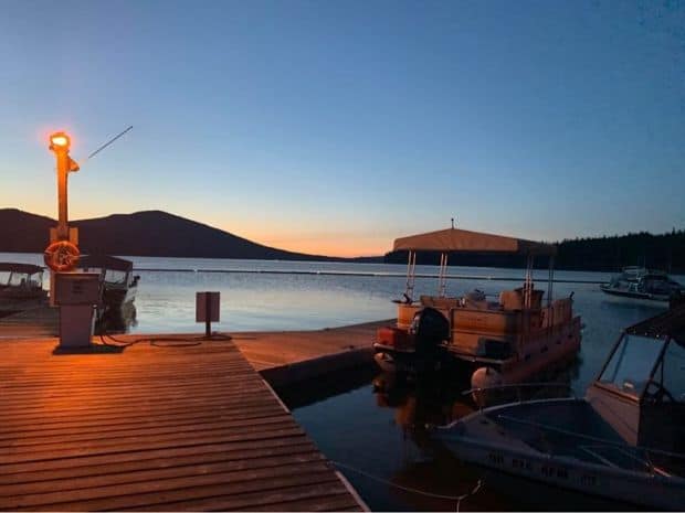 Dawn breaks at odell lake in Oregon for another day of great fishing.