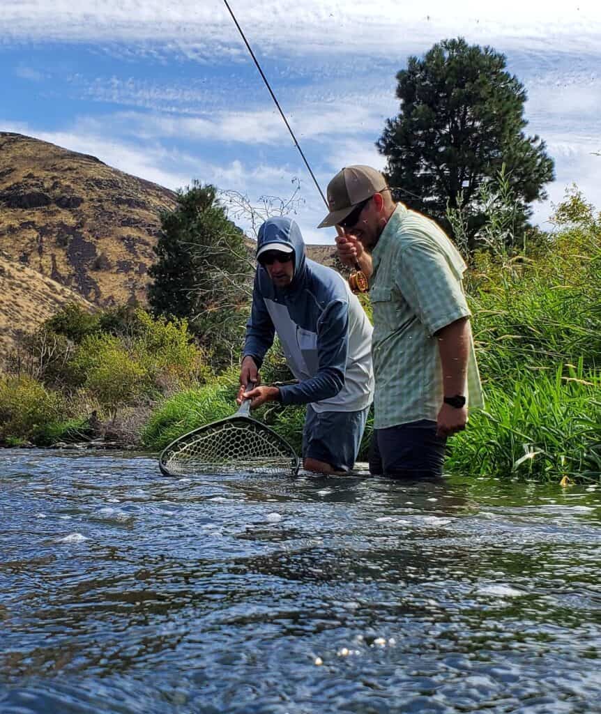 Netting a trout in central Washington's famous Yakima River.