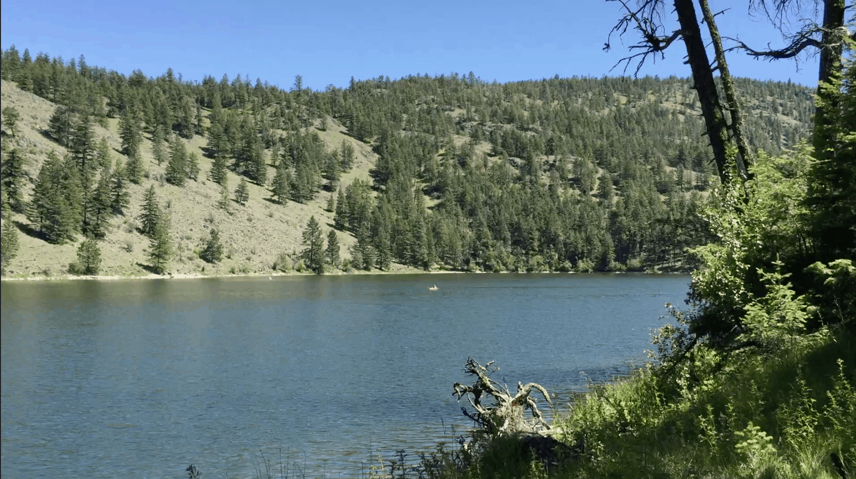 A scenic view of Chopaka Lake in north-central Washington.