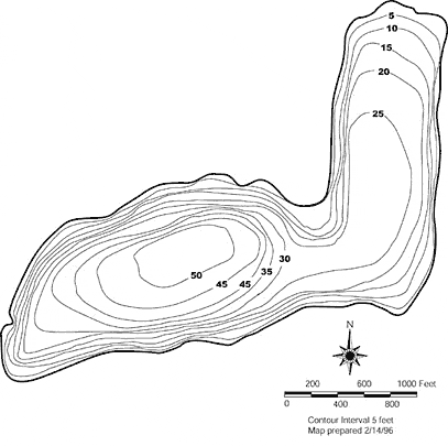 Angle Lake bathymetry depth map