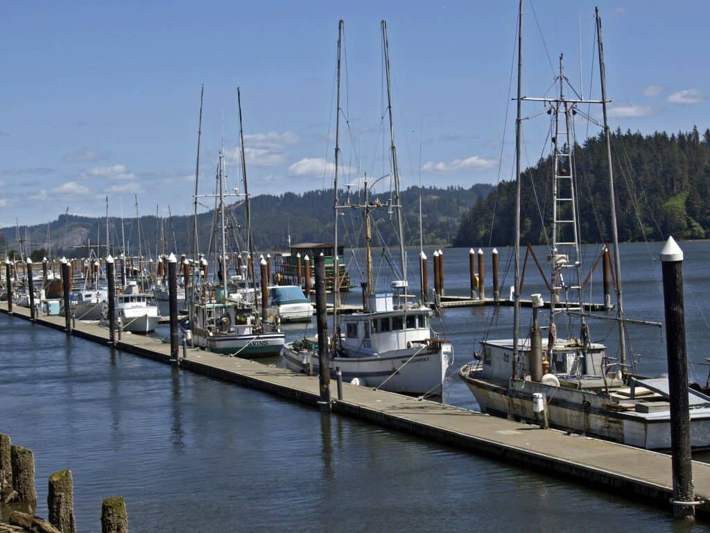 Fishing and crabbing boats docked in Florence Oregon.