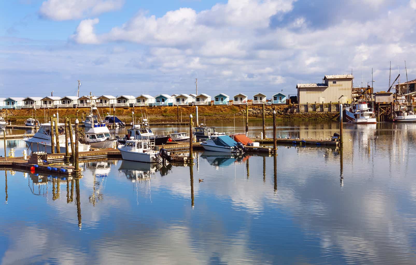 Fishing boats docked in Westport Harbor in Grays Harbor County.