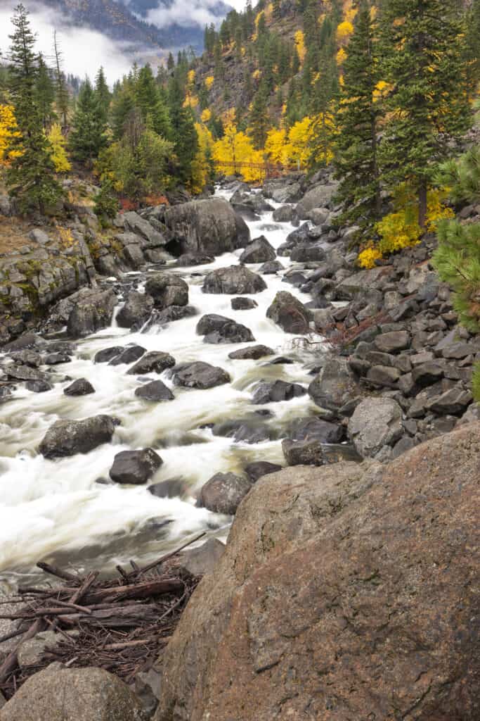 A view of Icicle Creek near Leavenworth, Washington.