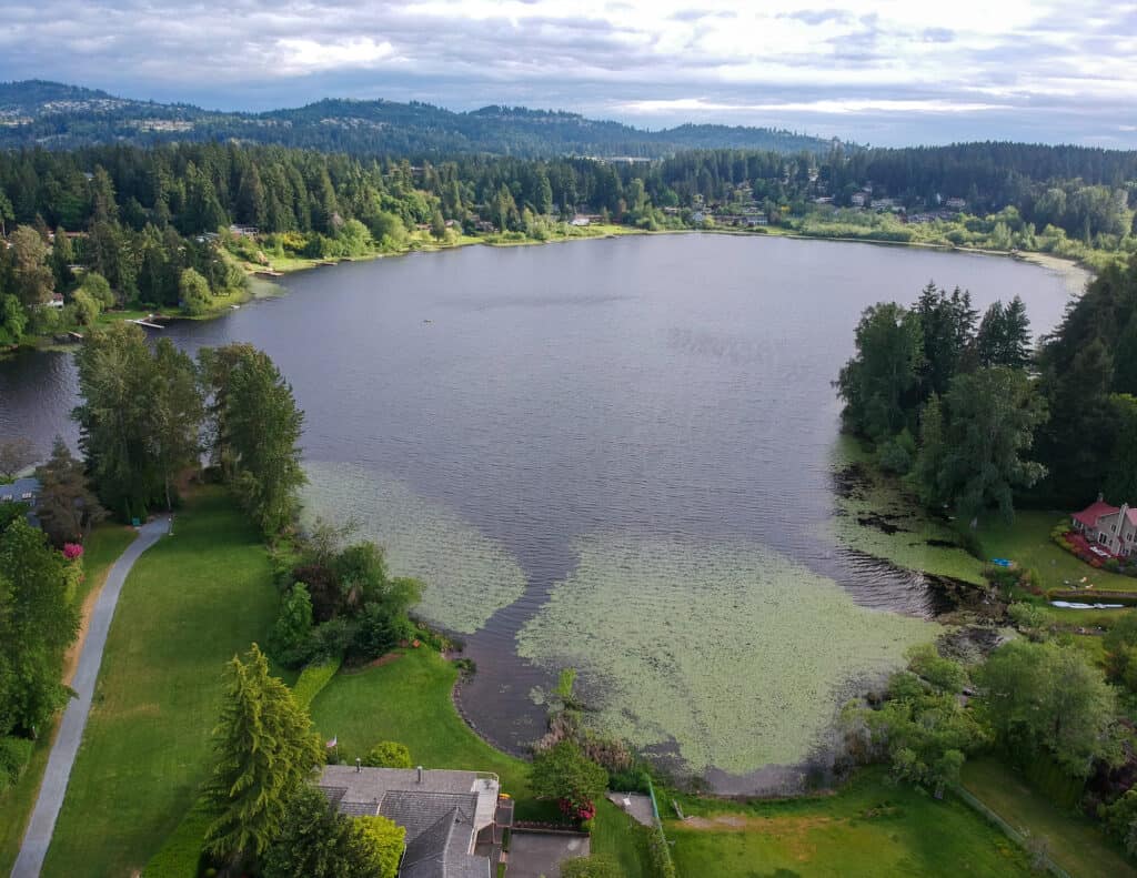 An aerial view of Phantom Lake.