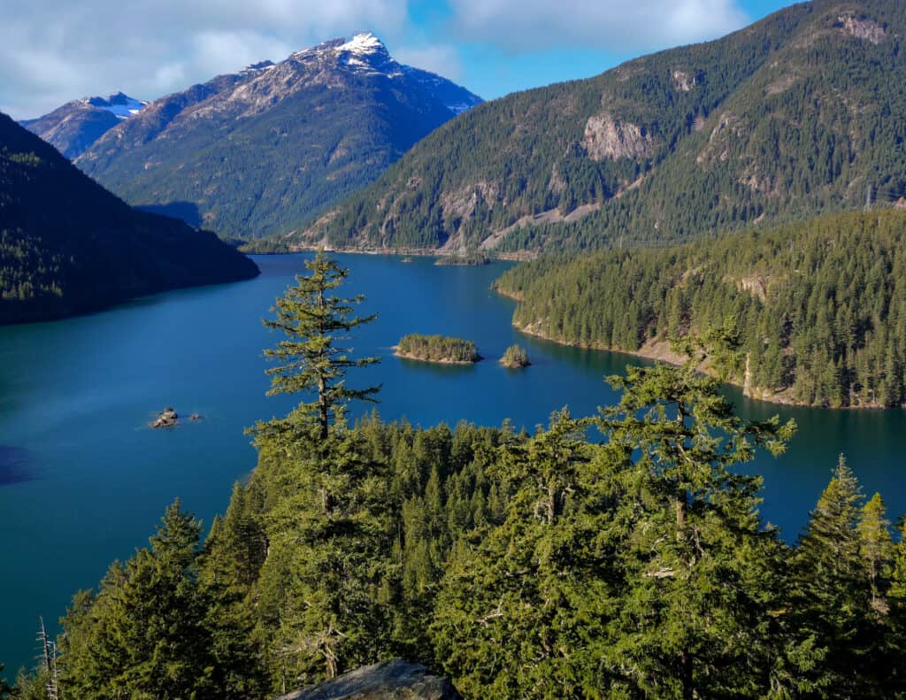 A scenic view of ross lake in northern washington's whatcom county.