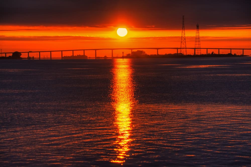 Antioch Bridge over the San Joaquin River in the California Delta, where fishing is excellent