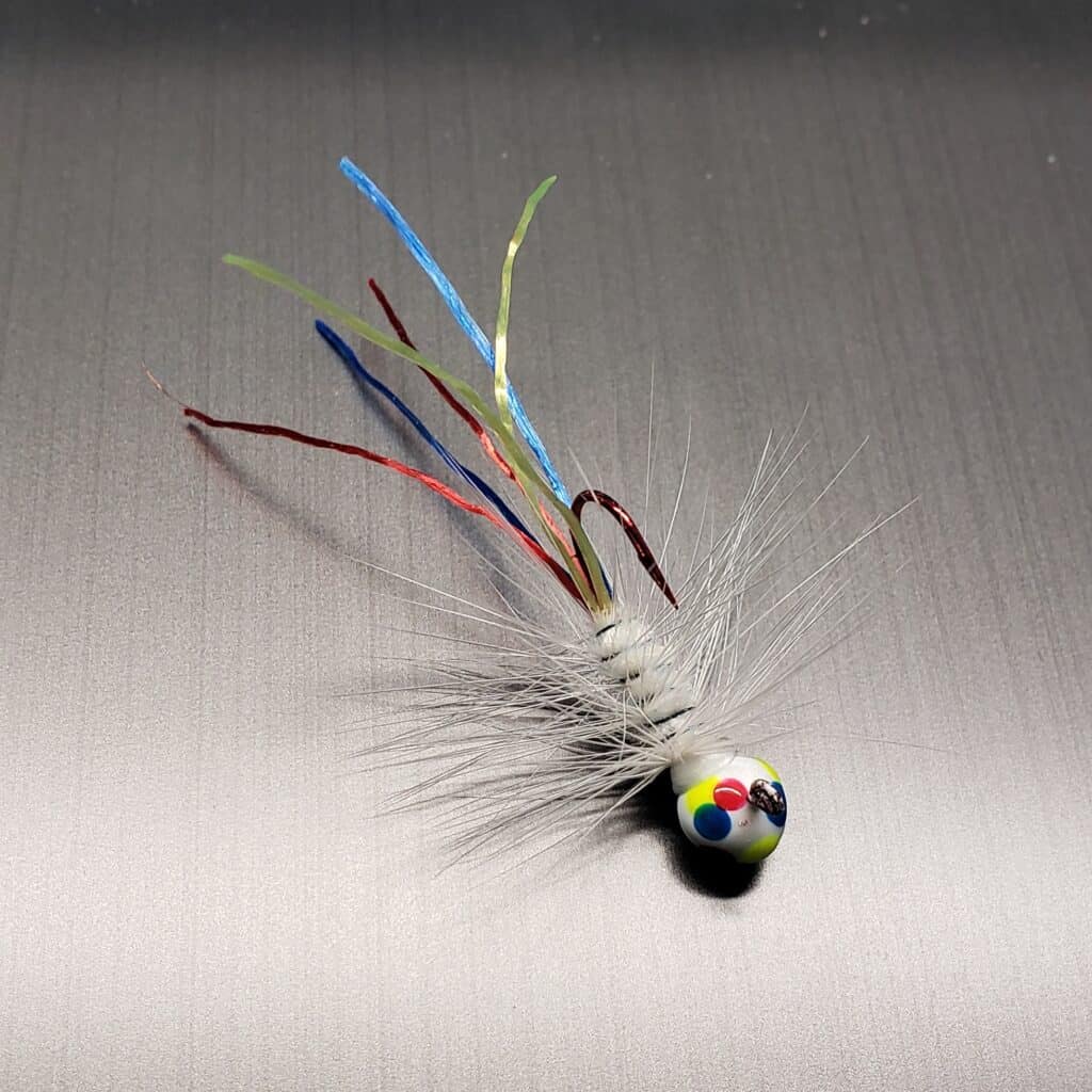 A Firefly Jig made by Sake Tackle using a Wonder Bread design. This jig is most popular for crappie fishing.