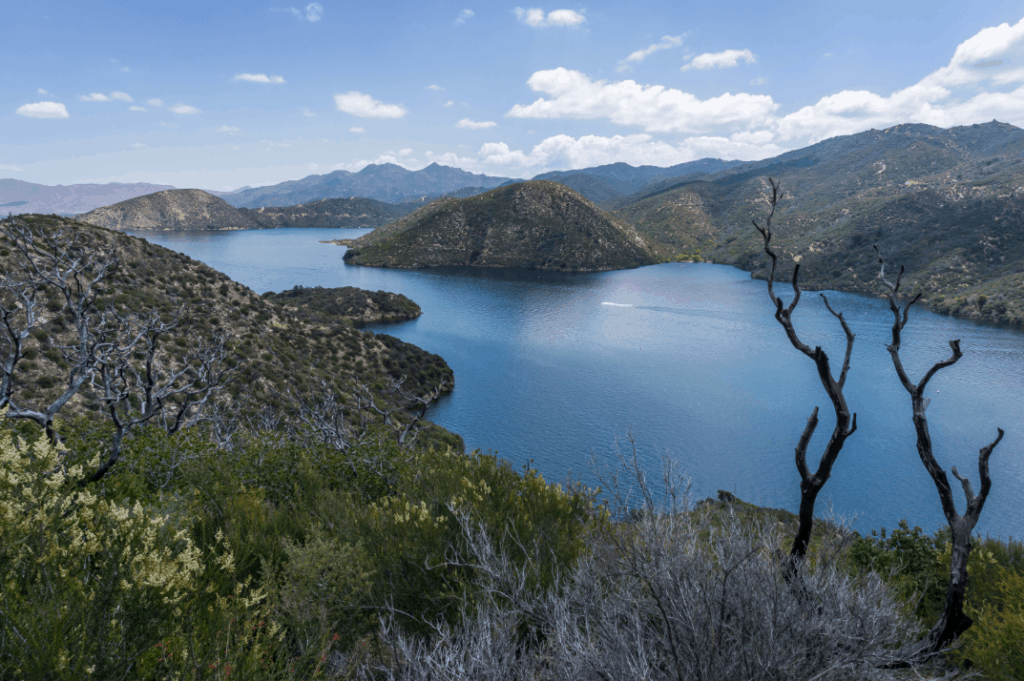 Scenic landscape of silverwood lake, california.