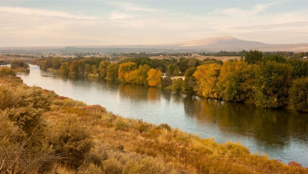 A scenic view of the lower Yakima River.