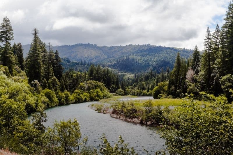 Scenic Eel River flowing through Northern California.