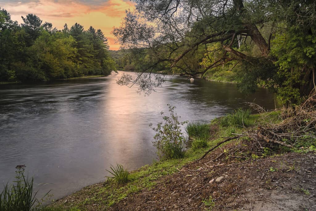 West Canada Creek flowing near the town of Trenton in Upstate New York is an excellent trout fishing stream.