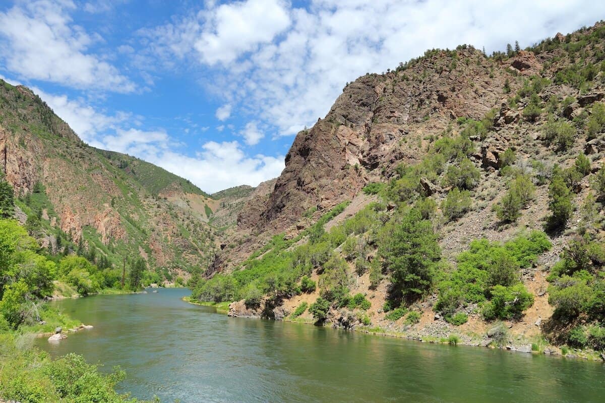 The Gunnison River flowing through Black Canyon, one of the best fly fishing areas in Colorado.