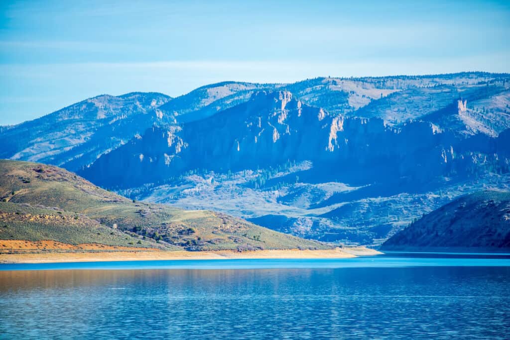 Blue Mesa Reservoir in gunnison national forest has some of the best trout fishing in Colorado.